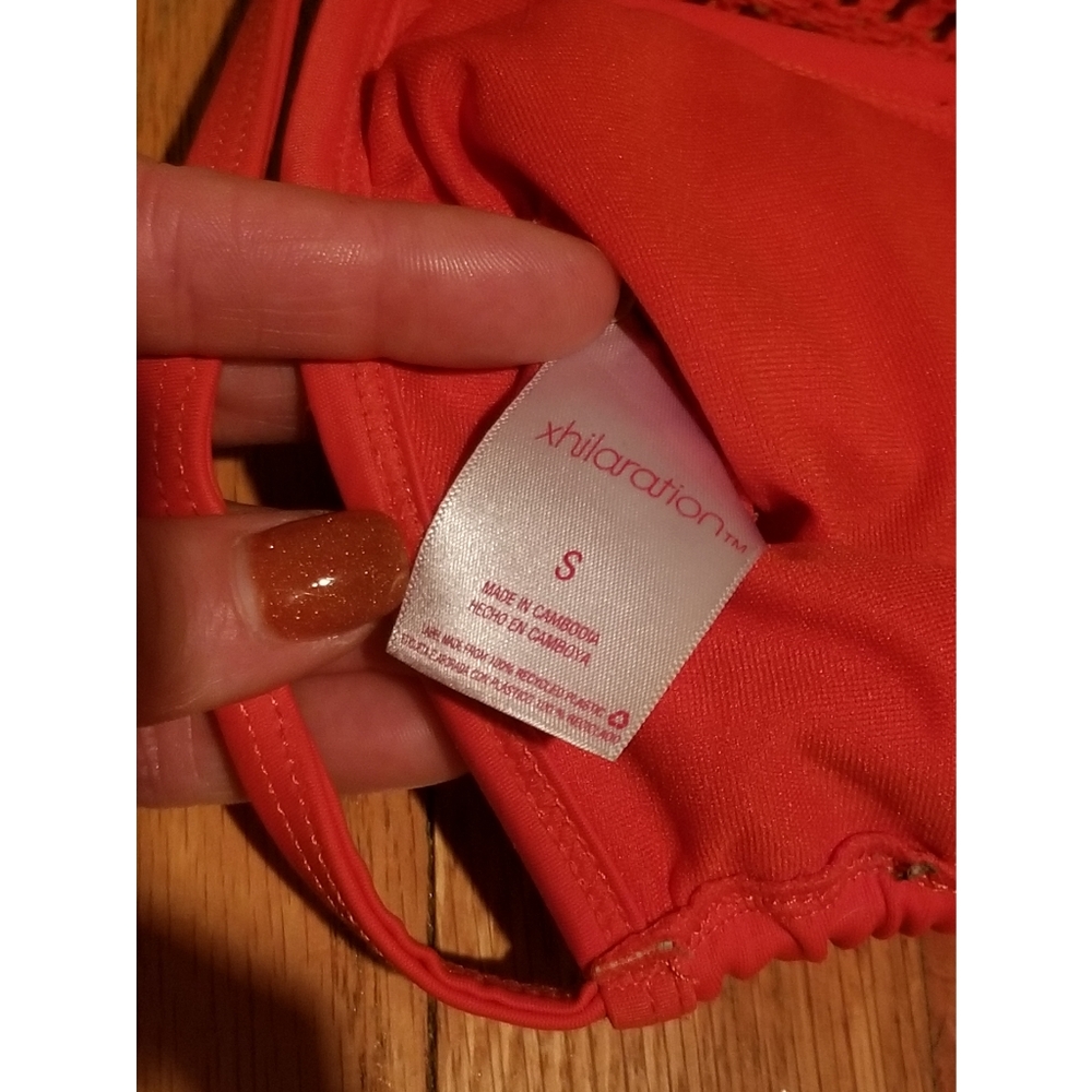 Bright orange woven bikini top - Picture 3 of 3